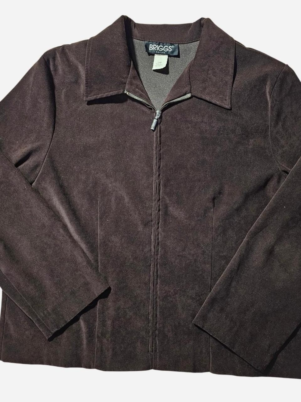 Briggs New York Chocolate Brown Suede Zip Jacket
